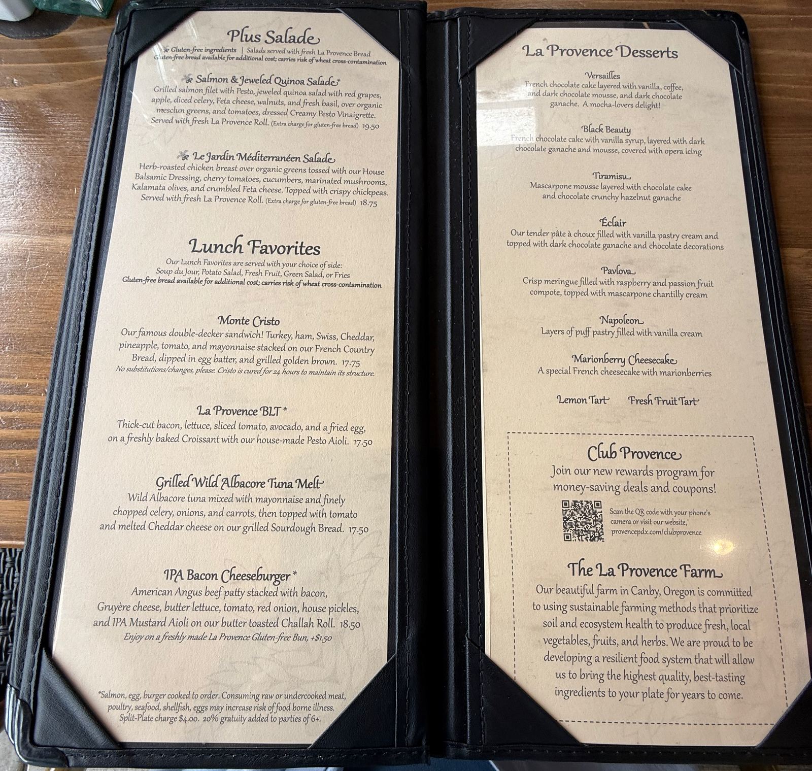 Lunch, desserts, and the panel about the farm in Canby.