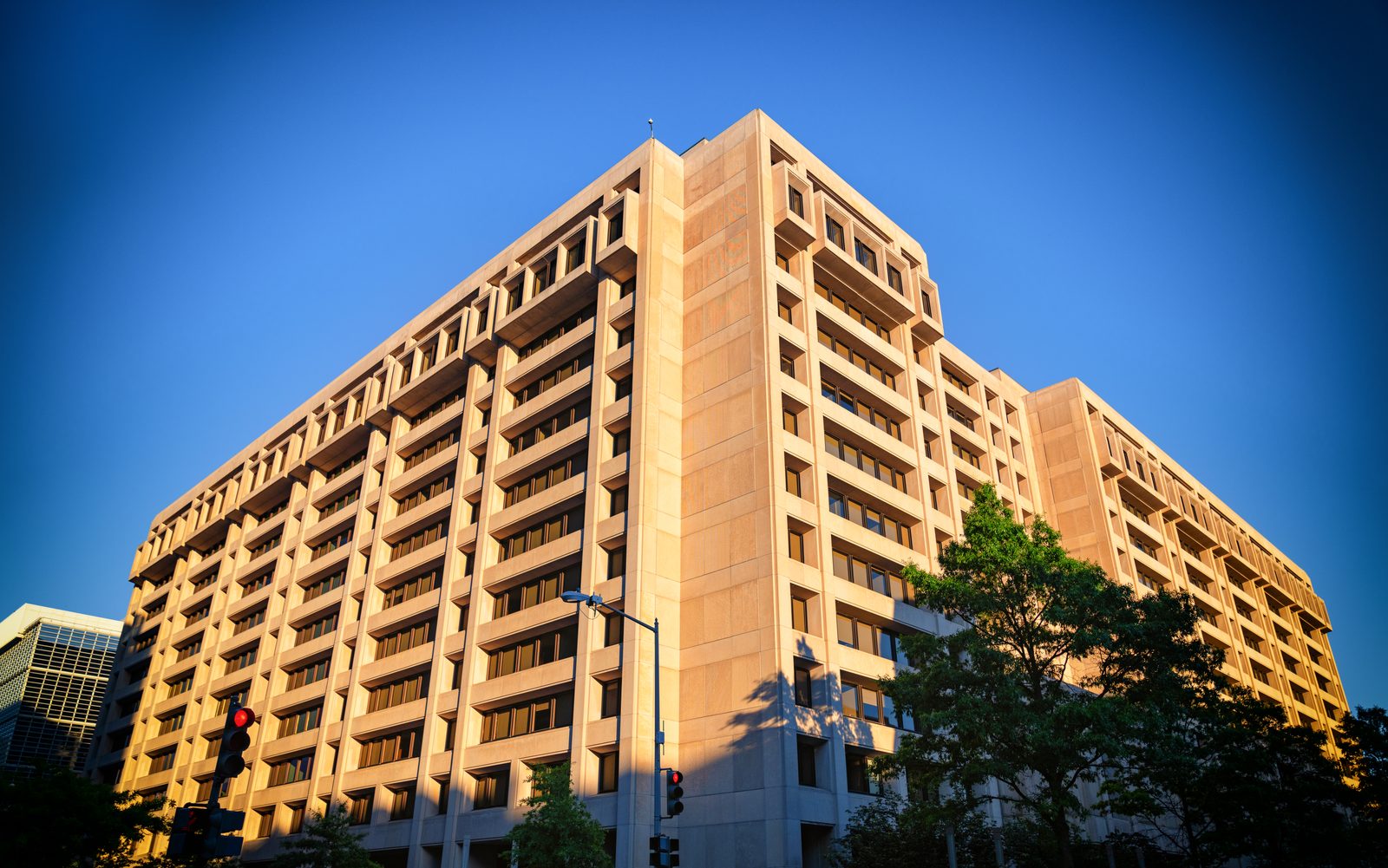 The IMF's headquarters at 700 19th Street NW, Washington, D.C. Photo: Tony Webster, via Wikimedia Commons, licensed CC BY 2.0 (cropped).