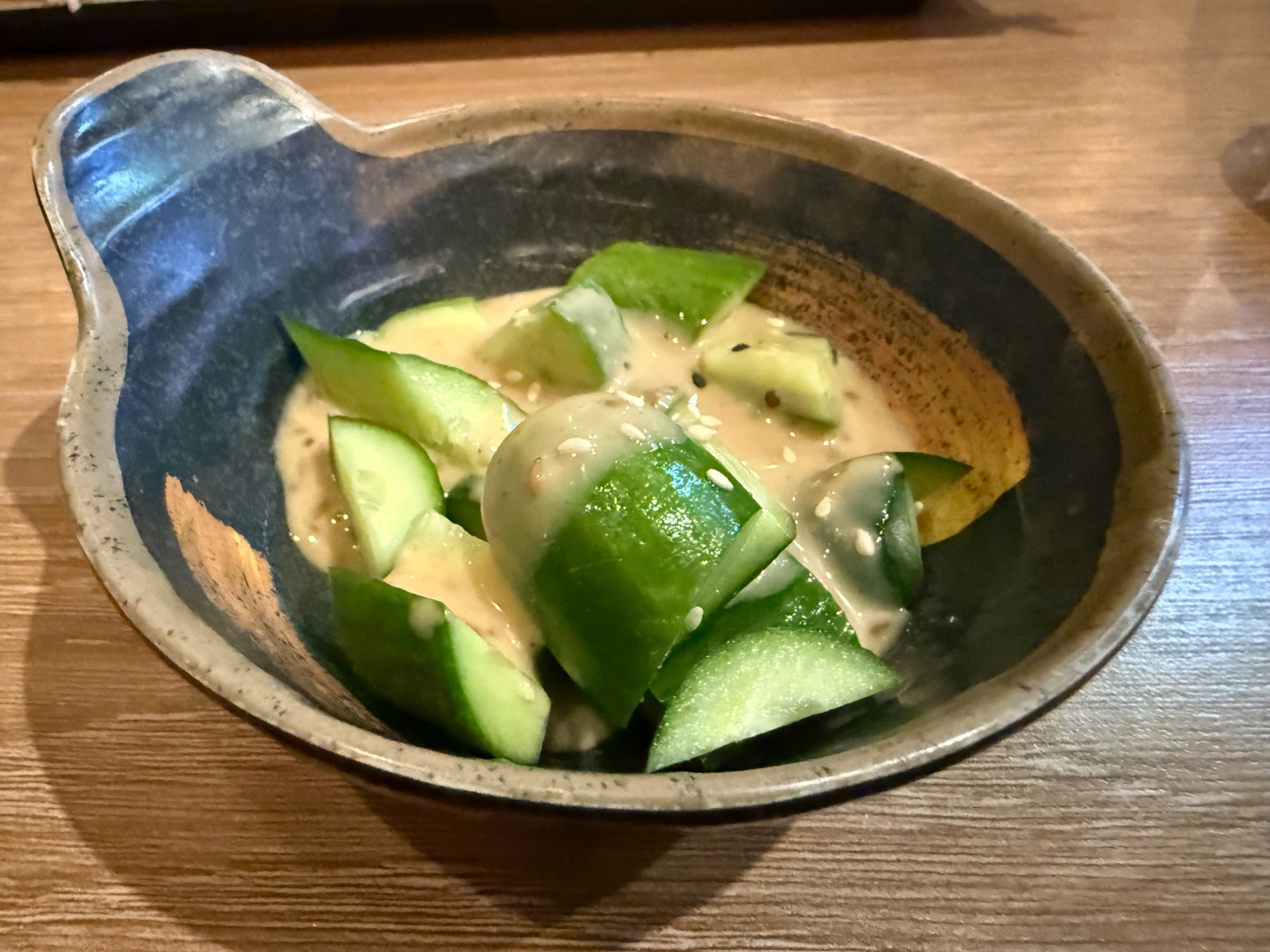 Cucumber and ginger sauce at Gen sushi the owner wanted us to try