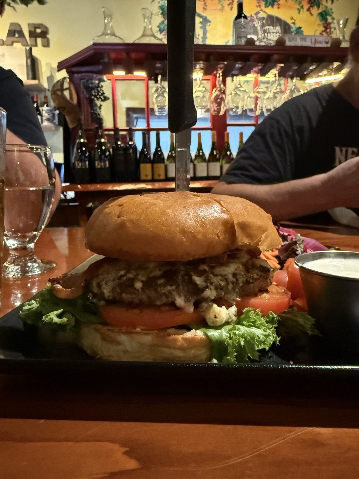 Eighteen dollars. The bleu cheese is not a garnish.