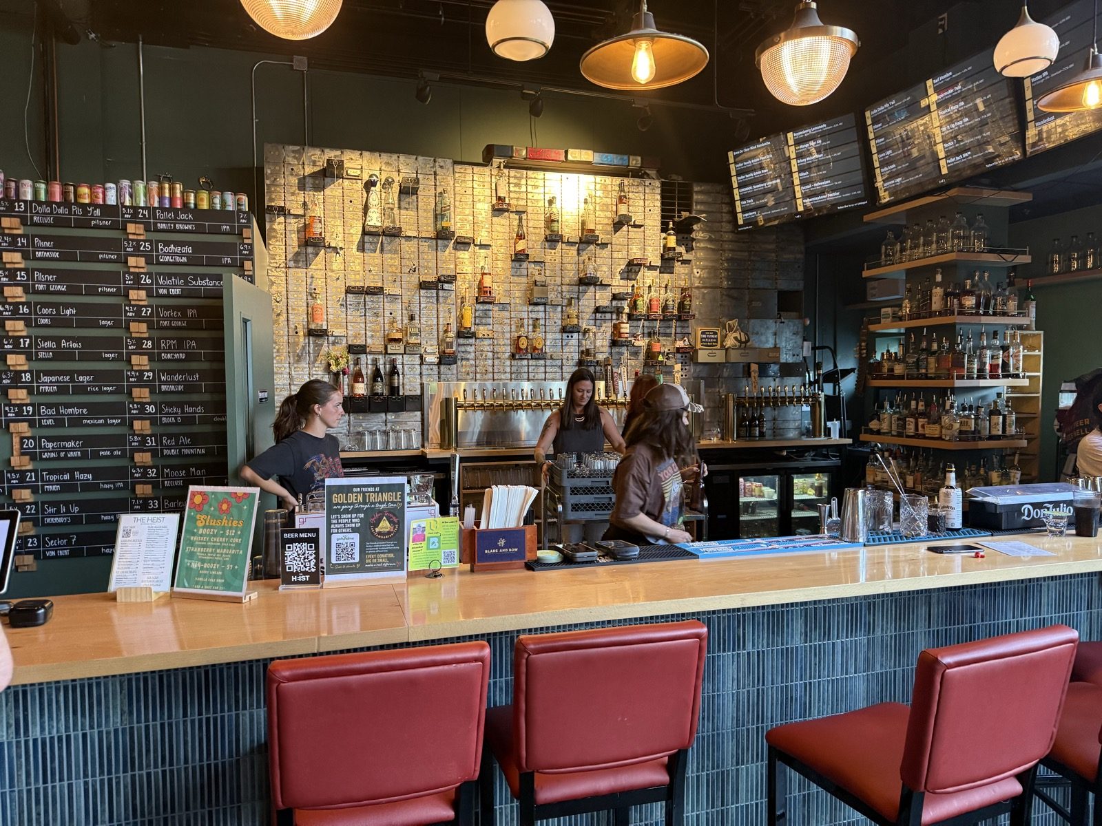 The bar, for anyone who wants more than a Coke. That's a lot of taps for a building that used to count money for a living.