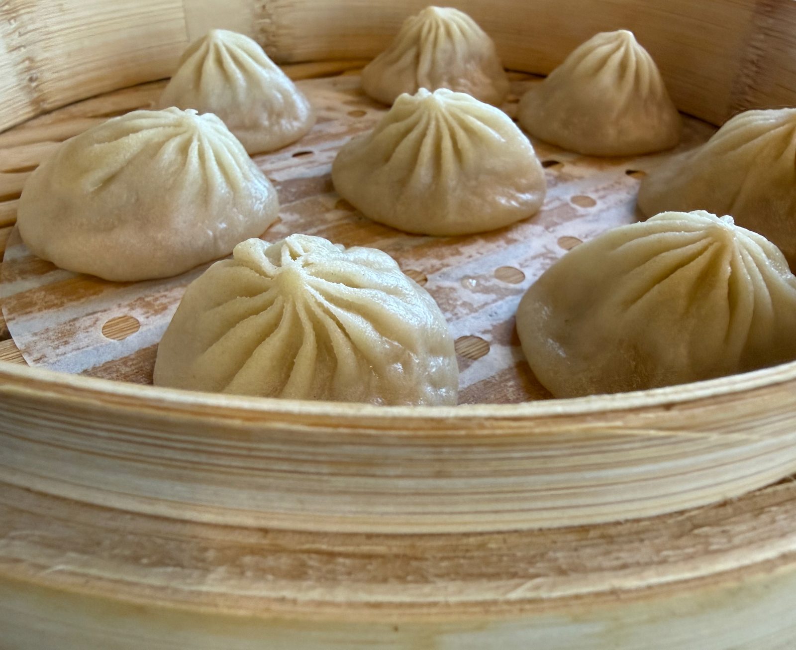 Xiao long bao, straight out of the steamer.