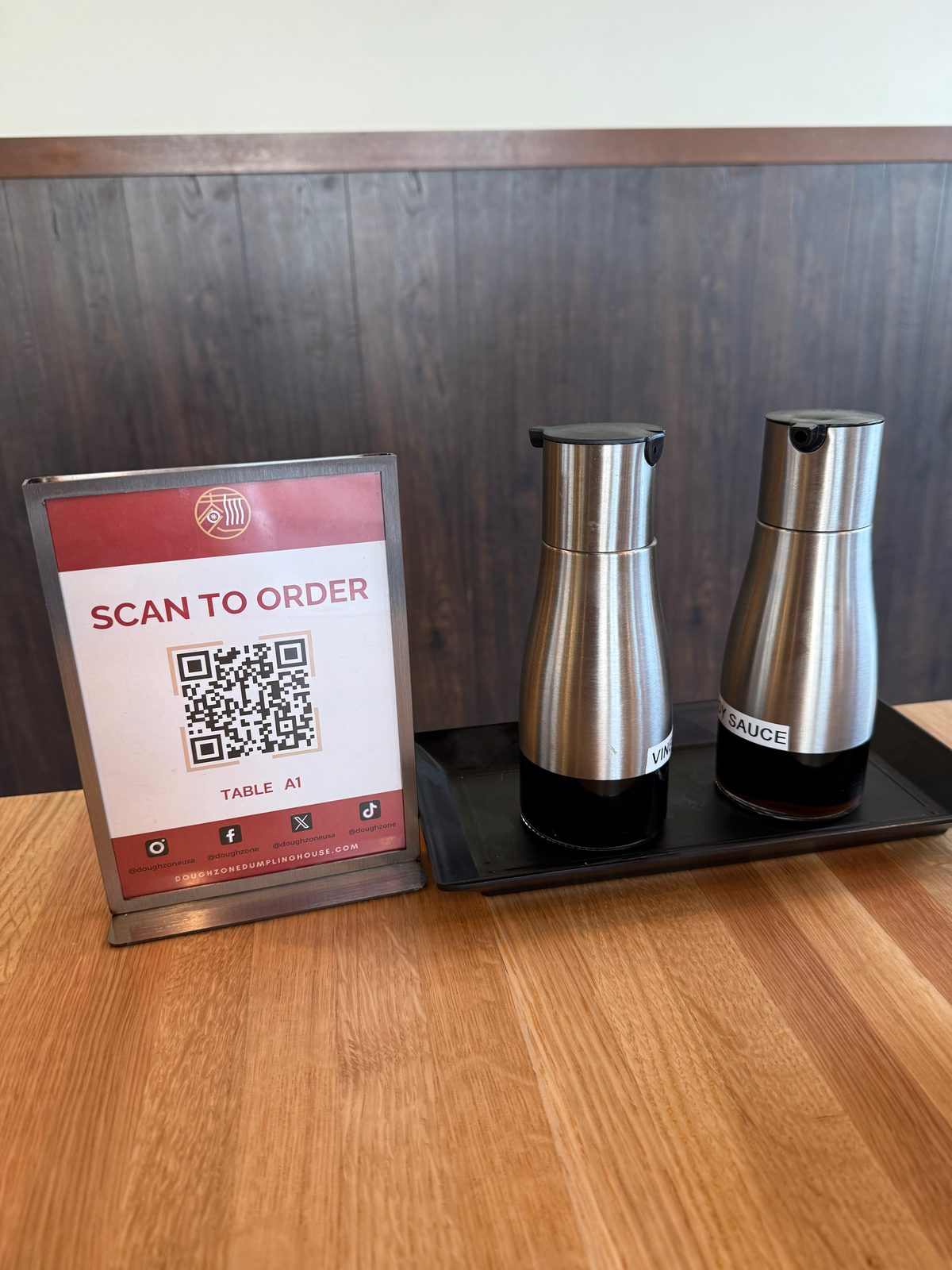 Scan, order, and the vinegar and soy sauce are already on the table.